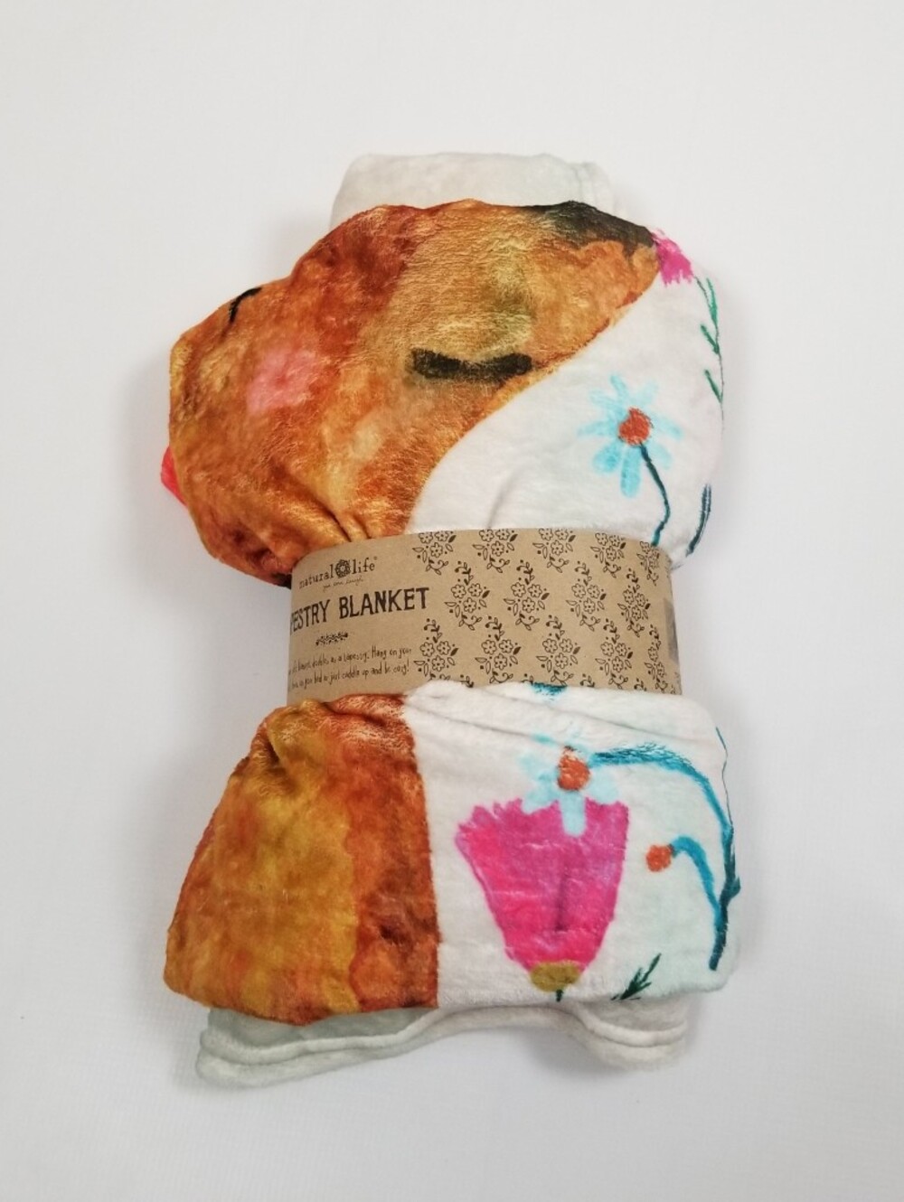 Natural Life Dog Flower Throw Size 52"x52"
